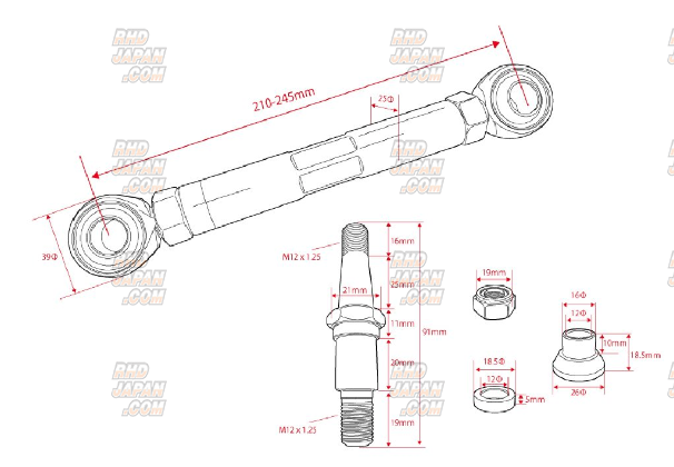 D-Max D1 Spec Rear Pillow Toe Control Arm Set - GX90 JZX90 GX100